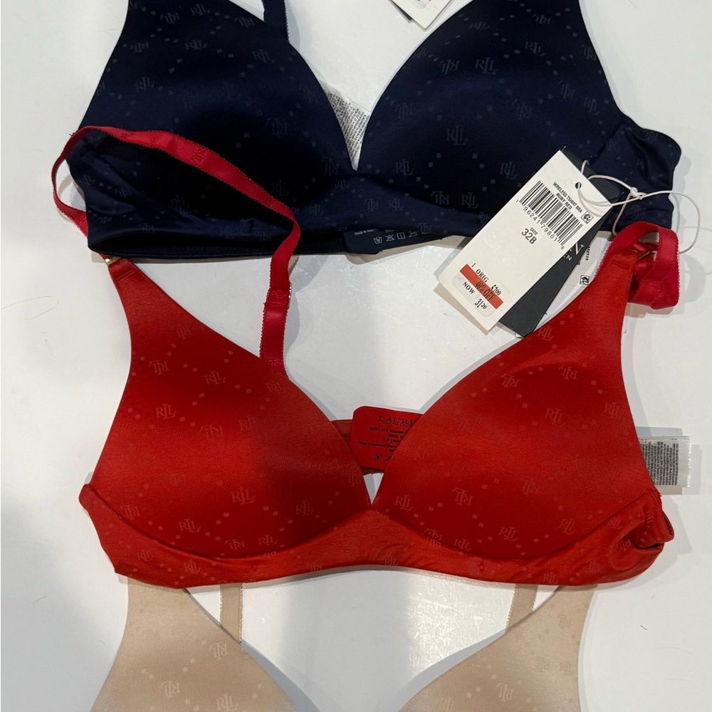 Ralph Lauren Comfort Collection Repeat-logo Wireless T-shirt Bras 32B